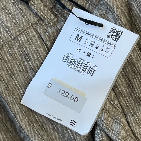 Zara Pinstripe Wool Blend Blazer & Pants Set Limited Edition Size Medium - Picture 8 of 8